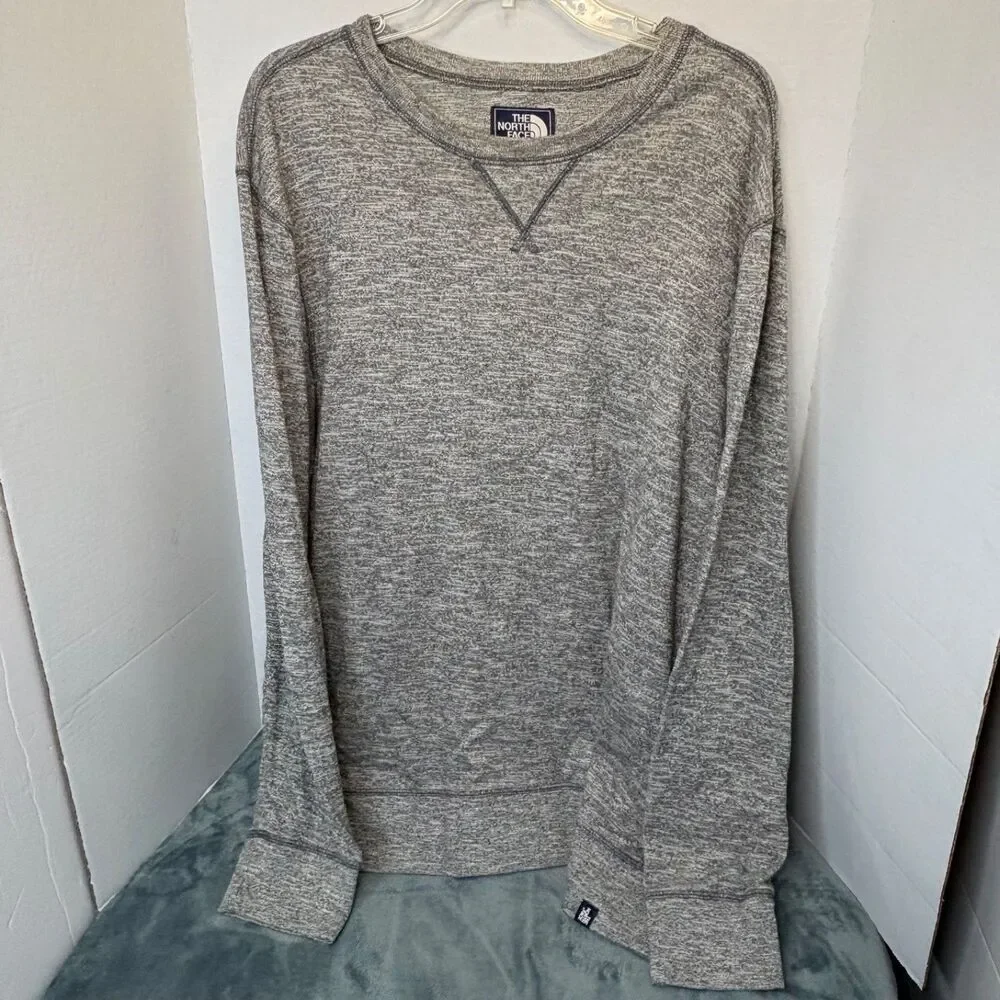 The North Face Sweatshirt Mens XL Gray Crew Pullover Heather Outdoor Cotton